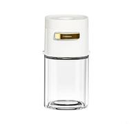 Metering Salt Shaker Push Type Seasoning Dispenser| 0.5g Precise Control Glass Jar for Salt Pepper Sugar Spice| Sealed Moisture-Proof Kitchen Tool with Ergonomic(white)