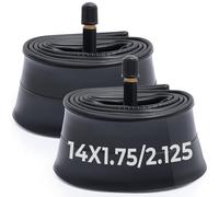 MetersGod 2 x Bicycle Inner Tube, 14 Inch 14 x 1.75/1.95/2.0/2.10/2.125 with AV32 mm Valve Schrader Valve, 47/57-254 Inner Tube - Compatible with Roads/City Bike