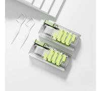 Metgoods 2 Pack Travel Floss Picks Case with 20 Count Disposable Flossers, Portable Floss Pick Holder, Automatic Toothpick Dispenser with Easy Use Teeth Cleaning Floss Sicks (2 Pack Green)