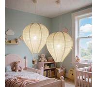 METHEDEECO - 2 pieces hot air balloon fabric 14 inch hanging decoration hanging light shade for kids baby room party decoration