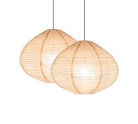 Methedeeco Lampshades for ceiling lamps, 2 pieces fabric lampshade, 40 cm, handmade linen lampshade, minimalist, suitable for decoration of pendant lamps in living rooms study and hallways.