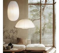 METHEDEECO Paper Lampshade 50 cm White Paper Lanterns Pack of 2, Large Rice Paper Lampshade, Semicircular and Elliptical, Chinese Lantern, Suitable for Decorative Interiors, Home Decoration