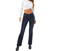 MetHera Women's Le Mel Classic Stretch Curvy Bootcut Jeans - Blue - 8