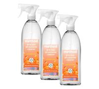 Method Antibacterial Spray, All Purpose Cleaner, Powerful Formula Kills 99.9% of Bacteria, Orange Yuzu, Pack of 3, 828 ml