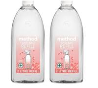 Method Antibacterial Spray Refill, All Purpose Cleaner, Powerful Formula Kills 99.9% of Bacteria, Peach Blossom Scent, 1 x 2L (Pack of 2)