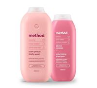 Method Body Wash, Pure Peace, Shower Gel, Peony, Rose Water And Pink Sea Salt Scent, 1x 532ml + Method Shampoo Pure Peace 1x 350ml