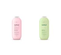 Method Body Wash, Shower Gel, Peony, Rose Water And Pink Sea Salt, 1x532ml + Method Body Wash, Daily Zen, Shower Gel, Vibrant Cucumber, Seaweed and Green Tea, 1x532ml