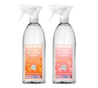 Method Cleaning Bundle: Method Antibacterial Spray, All Purpose Cleaner, Powerful Formula Kills 99.9% of Bacteria, Orange Yuzu Scent 1 x 828ml & 1x Peach Blossom Scent, 1 x 828 ml
