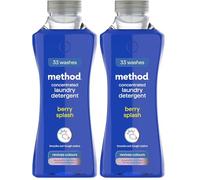 method Concentrated Laundry Detergent, Washing Liquid Fresh Berry Scent, 1 x 33 Washes, 1 x 990ml (Pack of 2)