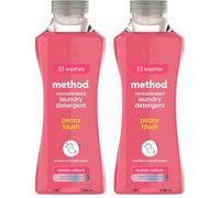 method Concentrated Laundry Detergent, Washing Liquid Fresh Peony Blush Scent,1 x 33 Washes, 1x 990ml (Pack of 2)