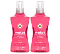 Method Concentrated Laundry Detergent, Washing Liquid Fresh Peony Blush Scent, 2 x 39 Washes, 2 x 1.56L