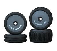 Method RC NitraGrip 1/24 Buggy Tyres F/R 7mm Hex Grey Closed Face MTD0606G