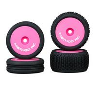 Method RC NitraGrip 1/24 Buggy Tyres Front Rear 7mm Hex Pink MTD0606P