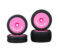 METHOD RC Pre-glued NitraGrip 1/24 Buggy Tires F/R on 7mm Hex Pink Wheels for Losi Micro-B (4pcs Glued)
