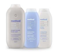 Method Simply Nourish Hair Care Kit - Shampoo 350ml and Conditioner 350ml and Body Wash 532ml, Coconut Rice Milk Shea Butter Scent