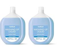 Method Washing Up Liquid Refill, Washing Up Soap, Tough on Grease and Grime, Fresh Coconut Water Scent,1 x 1L (Pack of 2)