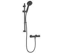 Methven KROME Cool Touch Bar Shower Kit Matte Black Thermostatic 38°C Temperature Hot Stop 3 Function Adjustable Spray Handset 650mm Riser Rail Set - KMCTSBK