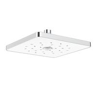 Methven Satinjet Square 9" / 230mm Fixed Overhead Shower Head with Swivel Joint in Chrome & White - Ultra Wide Water Saving Full Body Coverage - 9lpm for All Pressures - Ceiling Wall Drencher