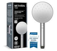Methven VJet Minimalist Multimode Shower Handset Chrome Water Saving Eco Shower Head WRAS KIWA Certified 1/2" BSP Connection High Pressure Bathroom Handheld Spray MNHSCP