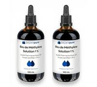 Methylene Blue - 1% Solution - USP Pharmaceutical Grade - Certified Purity ≥ 99% - Laboratory Tested - Certified Quality - Ready to Use - 2 x 100 ml (Pack of 2)