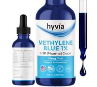 Methylene Blue 1% USP Pharmaceutical Grade For Humans - 99.99% Purity - Third-Party Tested, ISO-Certified, Formaldehyde & Alcohol Free Liquid Drops - 50mL (1.69oz) with Dropper | USA Made