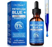 Methylene Blue Drops 1% Solution, Methylene Blue Pharmaceutical Grade, Lab Tested, Formaldehyde Free, High-Purity Formula, 60ml Glass Bottle