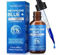Methylene Blue, Pharmaceutical Grade Methylene Blue Drops 60mL - 1% Pure Brain Support Formula with Vitamin C & Stevia, Lab-Tested
