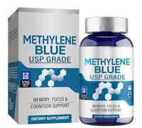 Methylene Blue Pharmaceutical Grade Supplement, 120 Capsules (60-Day Supply) 1% USP Grade for Increased Absorption, Support Anti-Aging, Cognitive Enhancing Properties