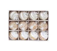 MetieFasia 12 Creative Christmas Baubles, Ornaments And Decorations to Hang on The Tree for Hotels, Shopping Centers And New Year's Eve, White