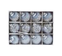 MetieFasia 12 Creative Christmas Baubles, Ornaments And Decorations to Hang on The Tree for Hotels, Shopping Centers And New Year's Eve, Silver Gray