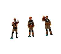 MetieFasia 3 Pieces Mini Figurine Miniature Character Accessory Hand Painted Model Fire Scene Suitable for Collection Children's Play Display Hob, Style B