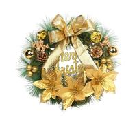 MetieFasia Artificial Christmas Wreath to Hang with Ornaments, 30cm, for Decorating A Window During The Holiday Season, Gold