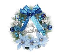 MetieFasia Artificial Christmas Wreath to Hang with Ornaments, 30cm, for Decorating A Window During The Holiday Season, Blue