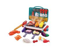 MetieFasia Kids' Kitchen Set with Barbecue: Role Play, Color-Changing Food, Interactive Cooking Utensils, Sound Effects And More, blue