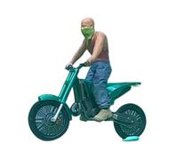 MetieFasia Miniature Resin Motorcyclist Figurine, Pursuit Character, Architectural Model, Suitable for Sand Tabletop Decor, Model Train, Educational Game, Green