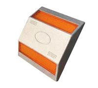 MetieFasia Reflective Driveway Marker, Floor Marking, Waterproof, for Garages, Roads, 10 X 10 Cm, Highly Reflective Reflective Pavement, Orange