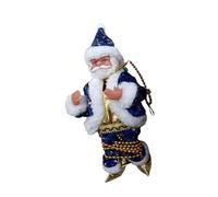 MetieFasia Santa Claus Climbing on A Rosary, Musical Christmas Decoration for Tree, to Hang on The Wall Or Door, for The Holidays And New Year, Blue