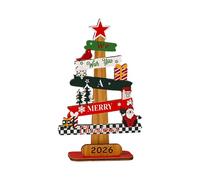 MetieFasia Wooden Christmas Tree Indoor Ornament Collectible Item Artistic Plaque Table Decoration for Art Lover Living Room Bedroom Office Gift, Multi, Style E