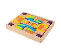 MetieFasia Wooden Stacking Building Blocks, Fine Motor Skills Sensory Game for Creative Development, Suitable for Children, Boys, Girls, Parent, Child, Colorful