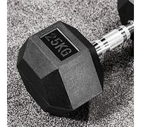 METIS Hex Dumbbells - Rubber Hex Dumbbell Weights [Pair] | Professional Grade Free Weights for Gym & Home Workouts - Full Set & Rack Available [2.5kg - 50kg] (25kg (Pair))