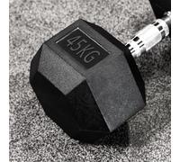 METIS Hex Dumbbells - Rubber Hex Dumbbell Weights [Pair] | Professional Grade Free Weights for Gym & Home Workouts - Full Set & Rack Available [2.5kg - 50kg] (45kg (Pair))
