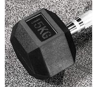 METIS Hex Dumbbells - Rubber Hex Dumbbell Weights [Pair] | Professional Grade Free Weights for Gym & Home Workouts - Full Set & Rack Available [2.5kg - 50kg] (15kg (Pair))
