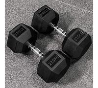 METIS Hex Dumbbells - Rubber Hex Dumbbell Weights | Professional Grade Free Weights for Gym & Home Workouts - Full Set & Rack Available [2.5kg - 50kg] (27.5kg)