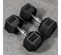 METIS Hex Dumbbells - Rubber Hex Dumbbell Weights | Professional Grade Free Weights for Gym & Home Workouts - Full Set & Rack Available [2.5kg - 50kg] (37.5kg)