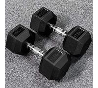 METIS Hex Dumbbells - Rubber Hex Dumbbell Weights | Professional Grade Free Weights for Gym & Home Workouts - Full Set & Rack Available [2.5kg - 50kg] (17.5kg)