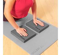 METIS Yoga Block Set for Ultimate Stability & Comfort | 1 or 2pcs Non-Slip EVA Foam Bricks [2 Sizes] (Grey Block [2 Pack])