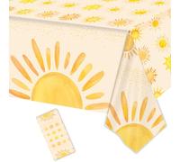 METIXOZE Boho Sun Party Table Cloth First Trip Around The Sun Birthday Decorations Boho Hippie Sunshine Here Comes The Son Table Covers Baby Shower Party Supplies for Boys Girls (1)