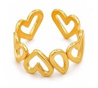 MetJakt Gold Plated Adjustable Stackable Rings (No.15)