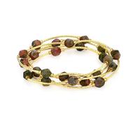 MetJakt Handmade Original Women's Stretch Bracelet Multi-Strand Coloured 8MM Gemstones Tahitian Pearls Austrian Crystal Any Outfit Extraordinary Colour Explosion (5 wraps -Unakite)