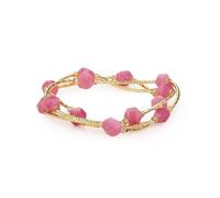 MetJakt Handmade Original Women's Stretch Bracelet Multi-Strand Coloured 8MM Gemstones Tahitian Pearls Austrian Crystal Any Outfit Extraordinary Colour Explosion (3 wraps -Rhodonite)